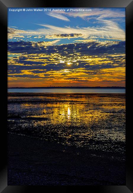 Whitstable Sunset, Kent Framed Print by John B Walker LRPS