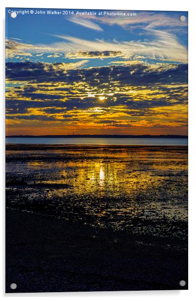 Whitstable Sunset, Kent Acrylic by John B Walker LRPS