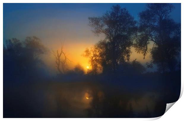Sunrise on the Thames Print by Ceri Jones