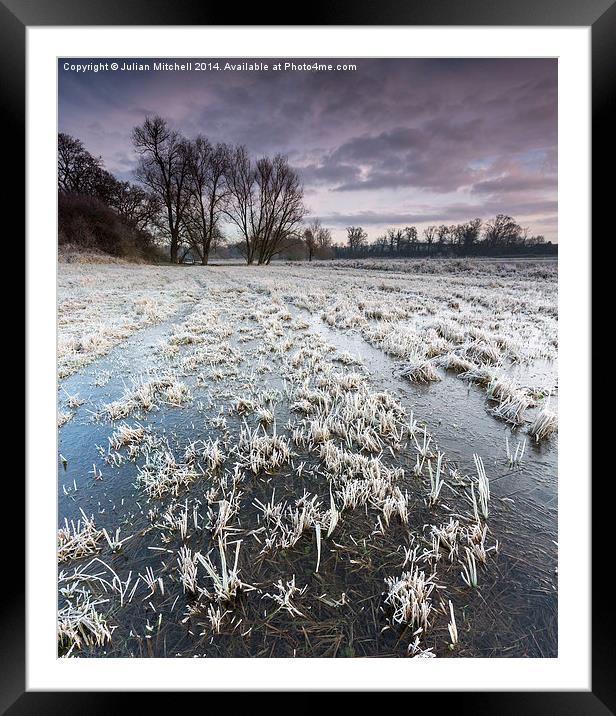 Frozen Mere Framed Mounted Print by Julian Mitchell