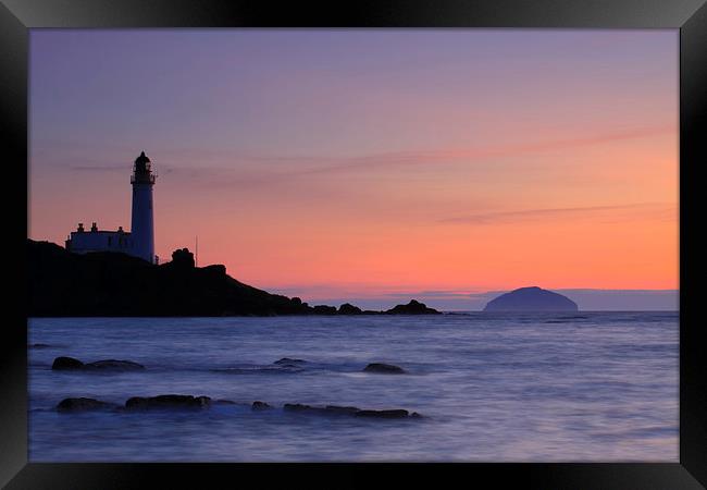 Turnberry Lighthouse towards Ailsa Craig Framed Print by Tommy Dickson