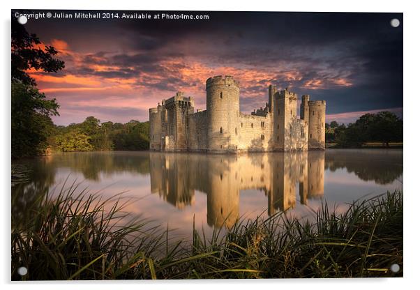 Bodiam Castle Acrylic by Julian Mitchell