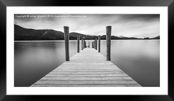 Derwent Water Jetty Framed Mounted Print by Julian Mitchell