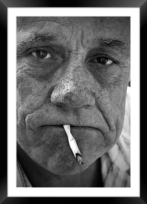 A Worn Face Framed Mounted Print by mike fendt