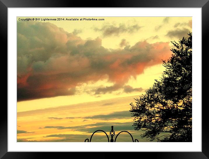Clouds and a Tree ! Framed Mounted Print by Bill Lighterness