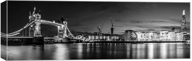 London Panoramic Black and White Canvas Print by Oxon Images