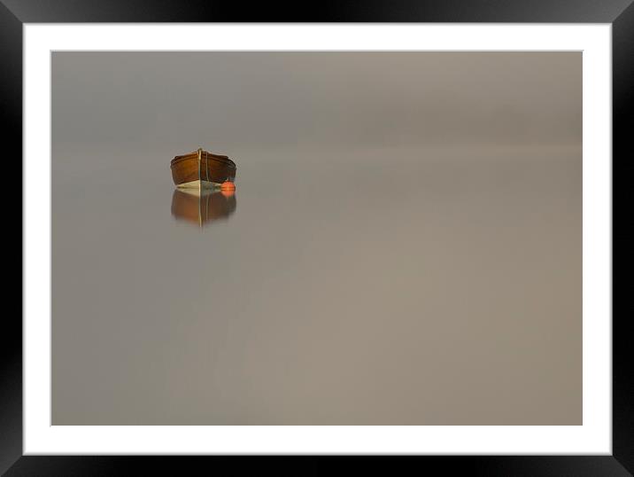 Tranquil Reflections on Misty Loch Ard Framed Mounted Print by Tommy Dickson