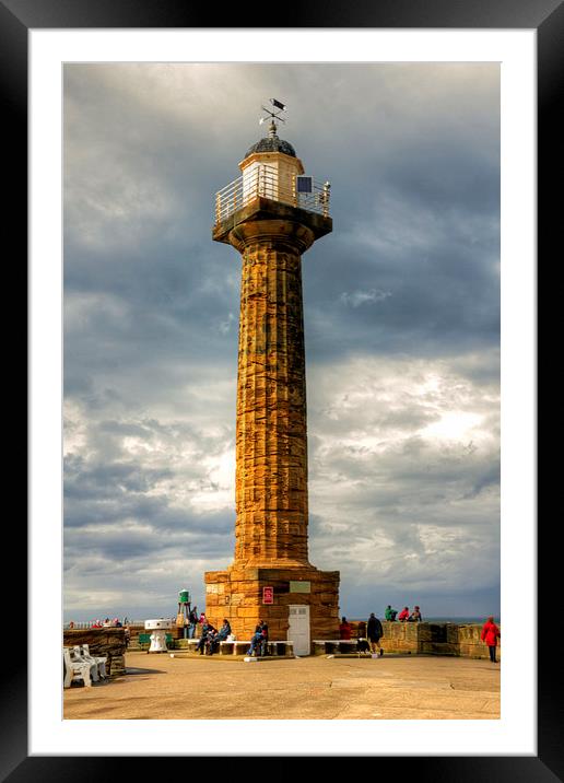 Whitby West Lighthouse Framed Mounted Print by Tom Gomez