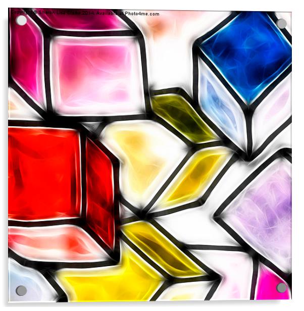 Fractalius cubes Acrylic by Sharon Lisa Clarke