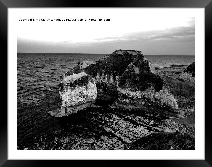 Rocky coast Framed Mounted Print by macaulay sanders