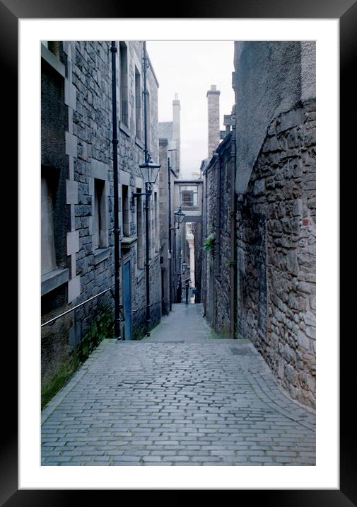 Narrow Lane Edinburgh Framed Mounted Print by Edward Denyer