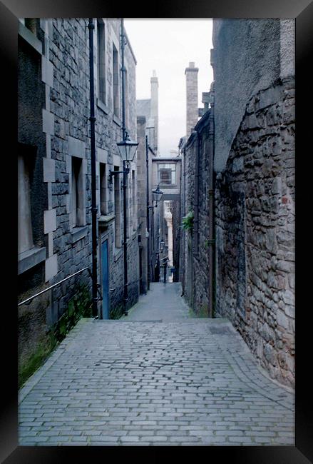 Narrow Lane Edinburgh Framed Print by Edward Denyer