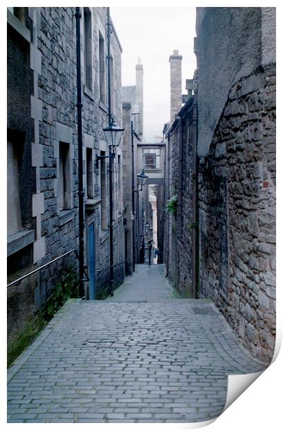Narrow Lane Edinburgh Print by Edward Denyer