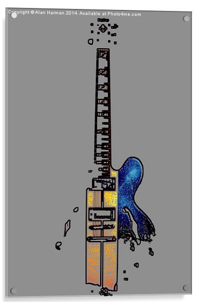 Guitar 4 Acrylic by Alan Harman