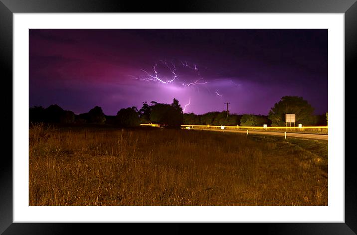 Lightning over Daylesford Framed Mounted Print by Matthew Burniston
