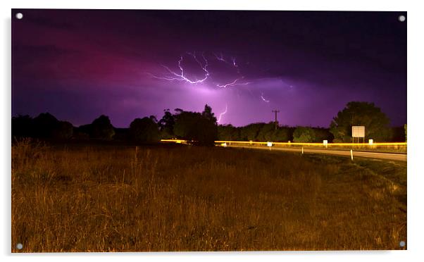 Lightning over Daylesford Acrylic by Matthew Burniston