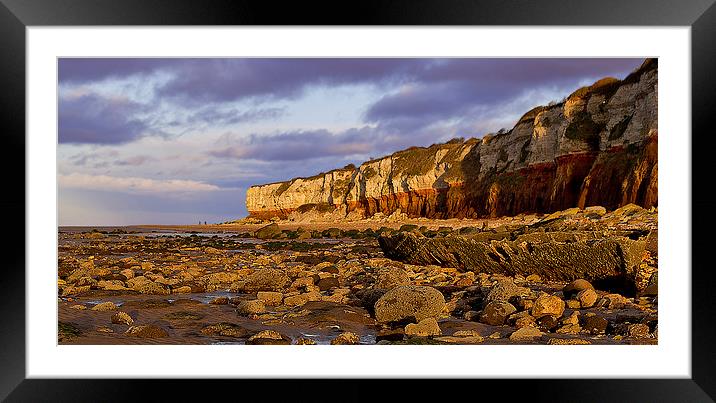 Hunstanton Wreck and Cliffs Framed Mounted Print by Adrian Searle