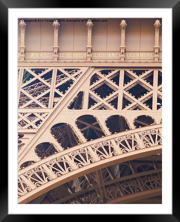 Eiffel Tower detail Framed Mounted Print by Eric Fouwels