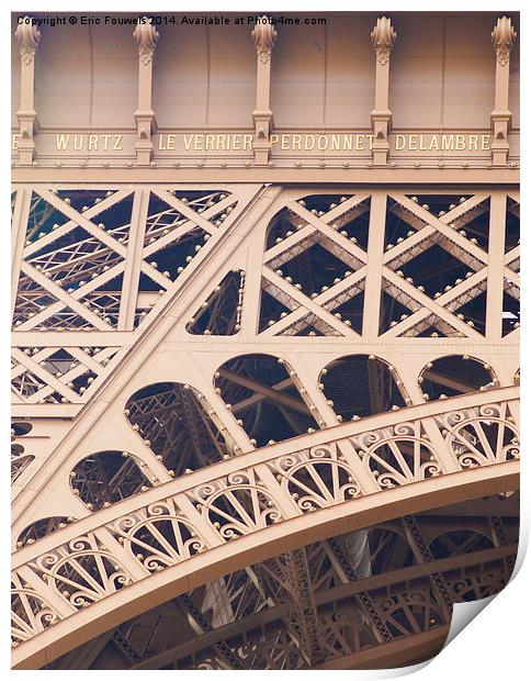 Eiffel Tower detail Print by Eric Fouwels
