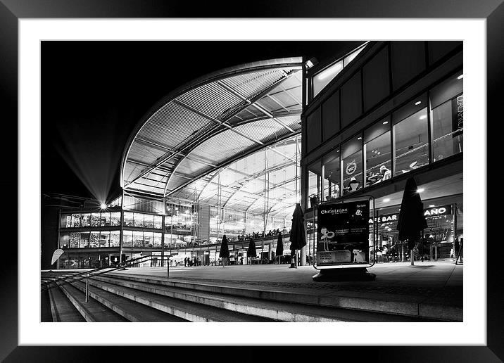 Christmas at the forum in monocrome Framed Mounted Print by Mark Bunning