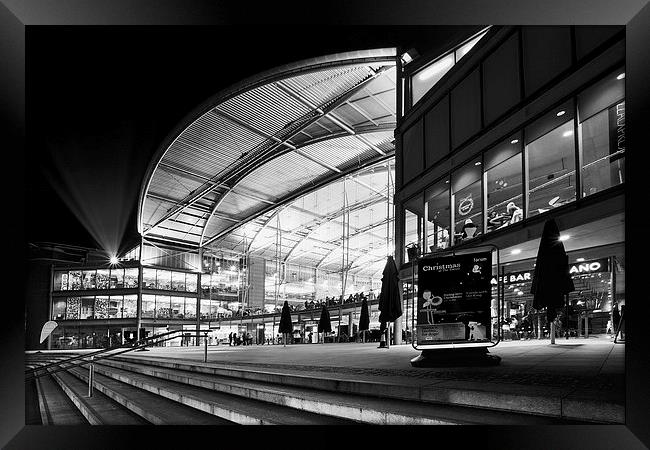 Christmas at the forum in monocrome Framed Print by Mark Bunning