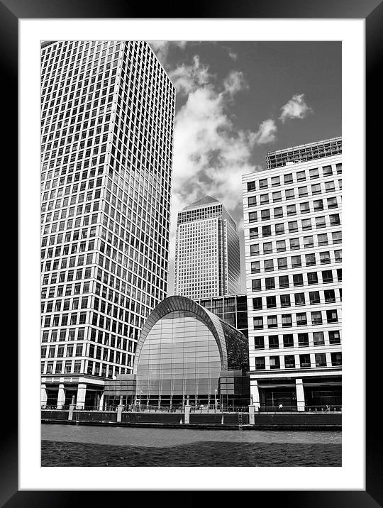 Canary Wharf River Thames London Framed Mounted Print by Diana Mower
