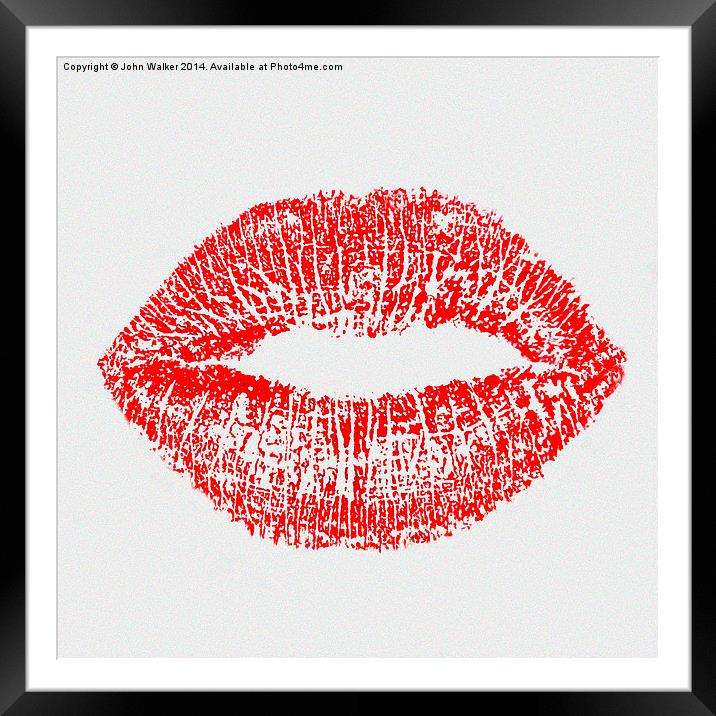 Red Lips Framed Mounted Print by John B Walker LRPS