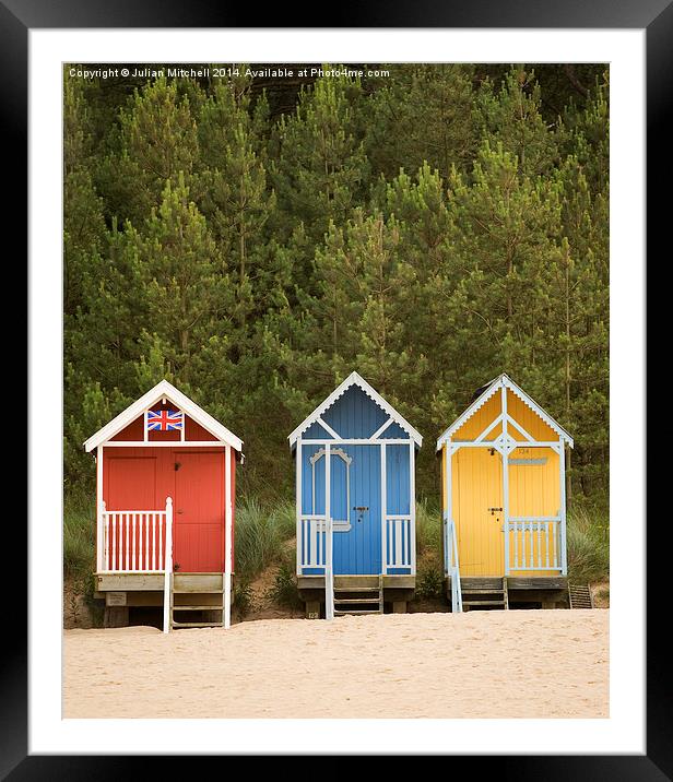 Beach Huts Framed Mounted Print by Julian Mitchell