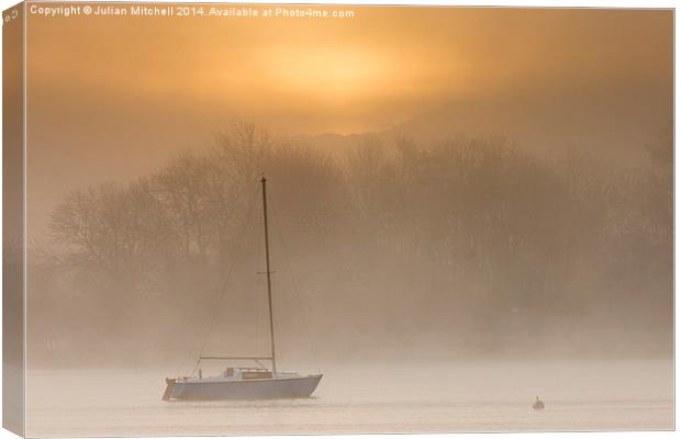 Mist on the Water Canvas Print by Julian Mitchell