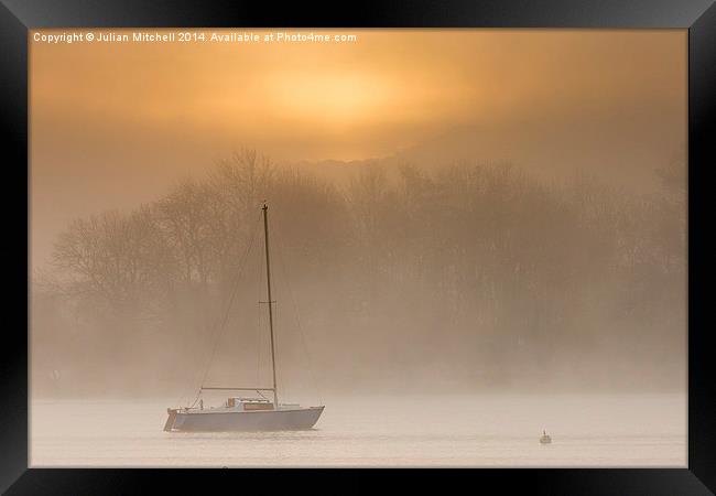 Mist on the Water Framed Print by Julian Mitchell