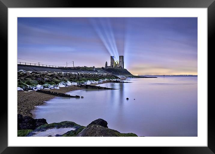 Reculver Towers at Night. Framed Mounted Print by Ian Hufton