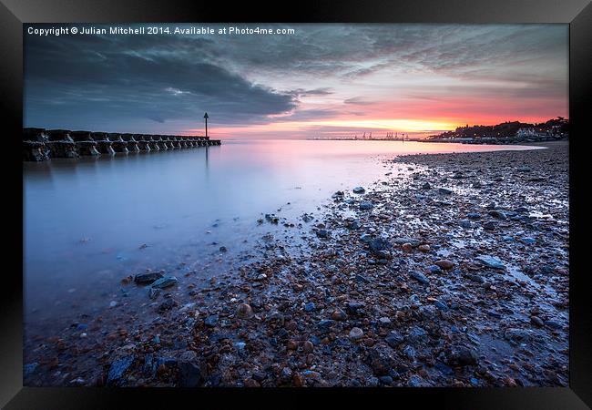 Sea Defences Framed Print by Julian Mitchell