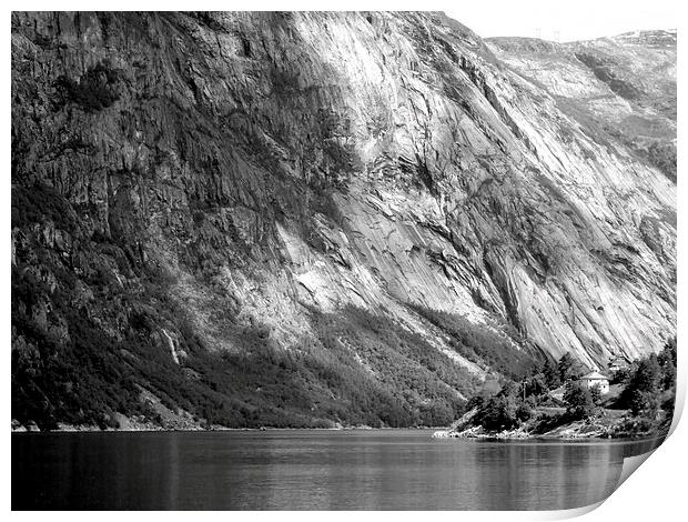 The Fjord walls Print by Bill Lighterness
