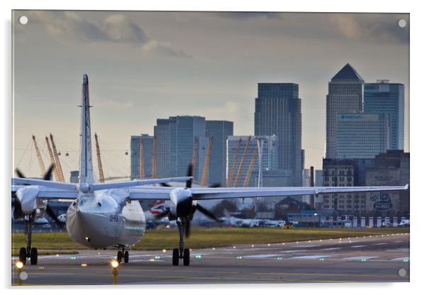 London City Airport Acrylic by David Pyatt