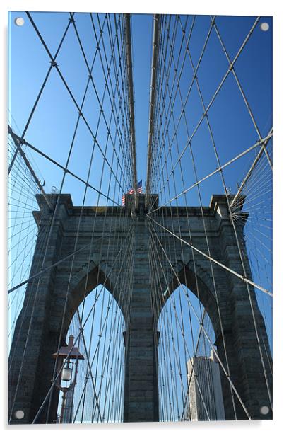 Brooklyn Bridge Acrylic by Michal Reichl