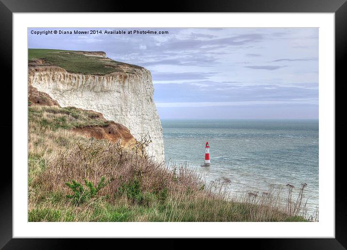Beachy Head Lighthouse East Sussex Framed Mounted Print by Diana Mower