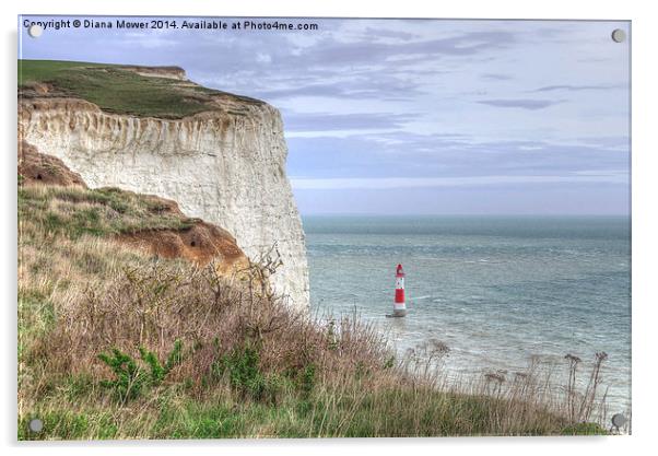 Beachy Head Lighthouse East Sussex Acrylic by Diana Mower