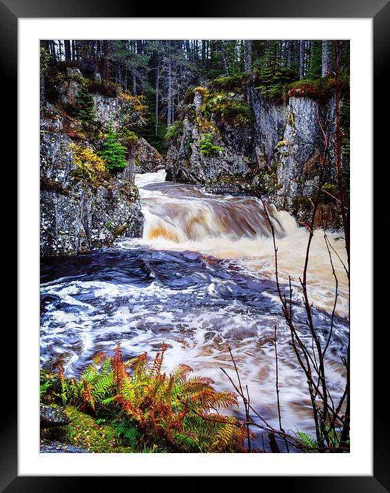 Laggan Falls, Scotland, UK Framed Mounted Print by Mark Llewellyn