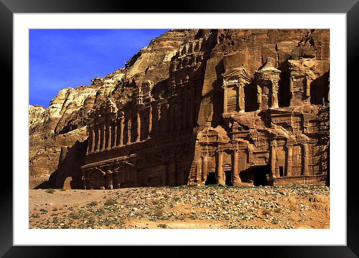 JST2974 The Royal tombs, Petra Framed Mounted Print by Jim Tampin