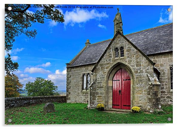 St Oswalds Church, Heavenfield, Northumberland Acrylic by Louise Heusinkveld