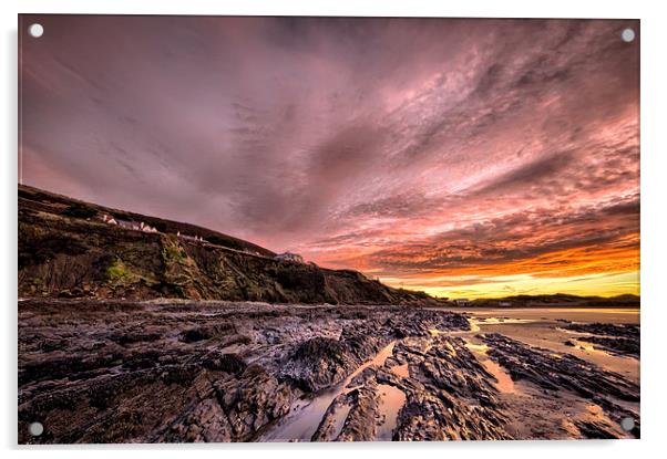 Sunrise at Saunton Sands Acrylic by Dave Wilkinson North Devon Ph