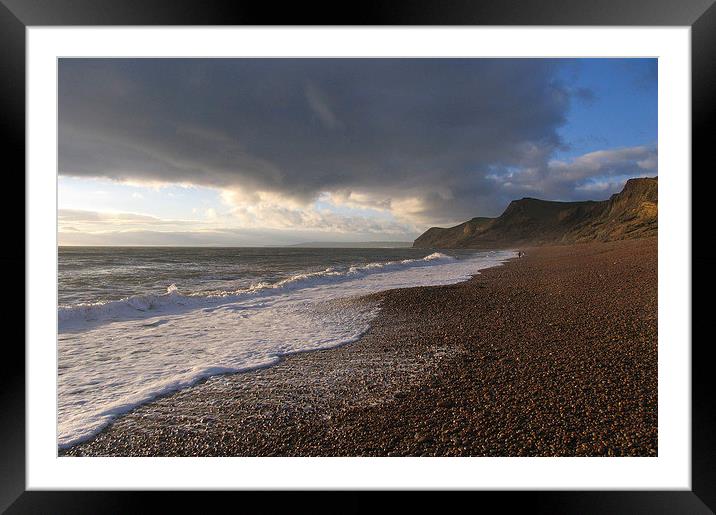 Eype Beach Dorset, UK Framed Mounted Print by Colin Tracy