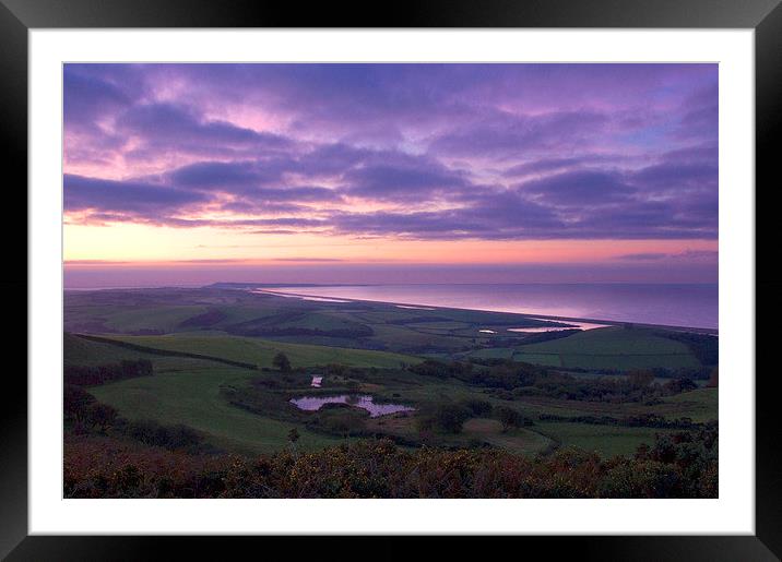 Fleet Dawn and Chesil Beach, Dorset, UK Framed Mounted Print by Colin Tracy