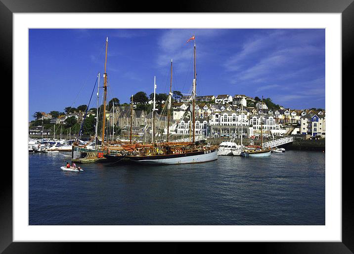 JST2952 Brixham Harbour Framed Mounted Print by Jim Tampin