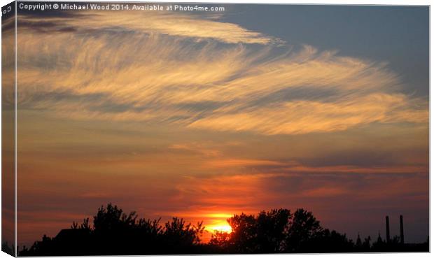 Sunset to the West Canvas Print by Michael Wood