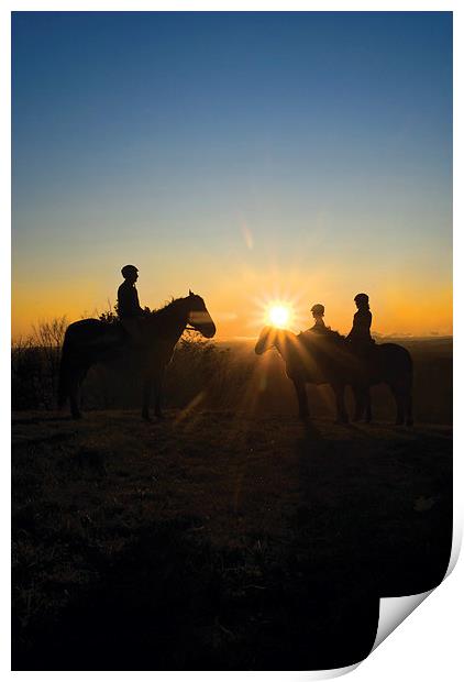 Ride at sunrise Print by Grant simeon
