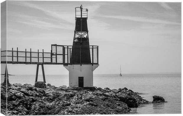 Battery Point Portishead Canvas Print by Mark Hobbs