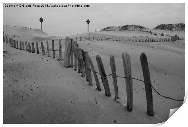 South shields dunes Print by Glenn Potts