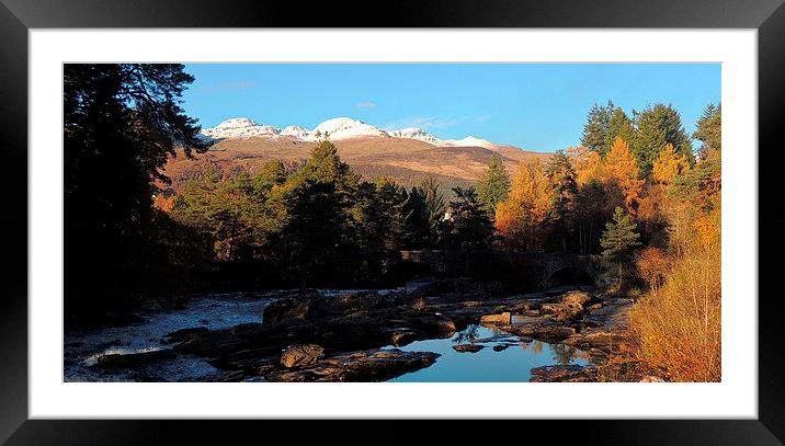 Dornoch Falls Framed Mounted Print by Laura McGlinn Photog