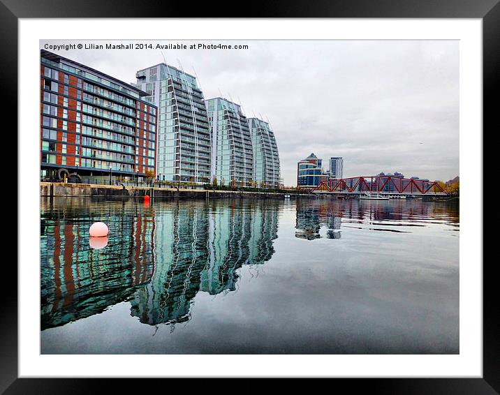 Salford Quays. Framed Mounted Print by Lilian Marshall
